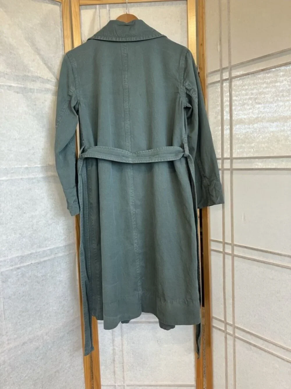 Everlane The Drape Trench Coat, Double Breasted, Small, Sage Green Boho City Hip - Picture 8 of 9